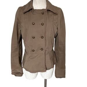 Ann Taylor LOFT Womens 10 Military Double Breasted Jacket Business Casual Preppy